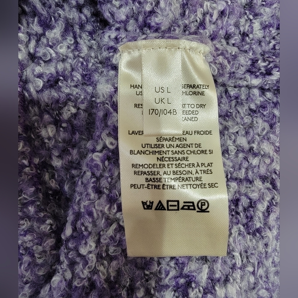 Free People Purple BFF Cowl Neck Sweater Women's Size Large - Picture 8 of 9